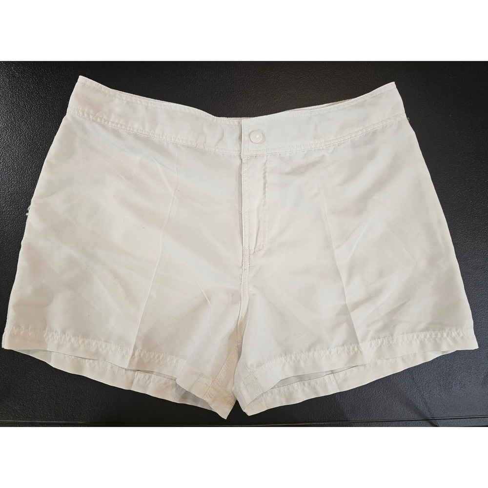Venus Board Shorts Women 10 White Swim Bottoms Classic Coastal Sporty #715